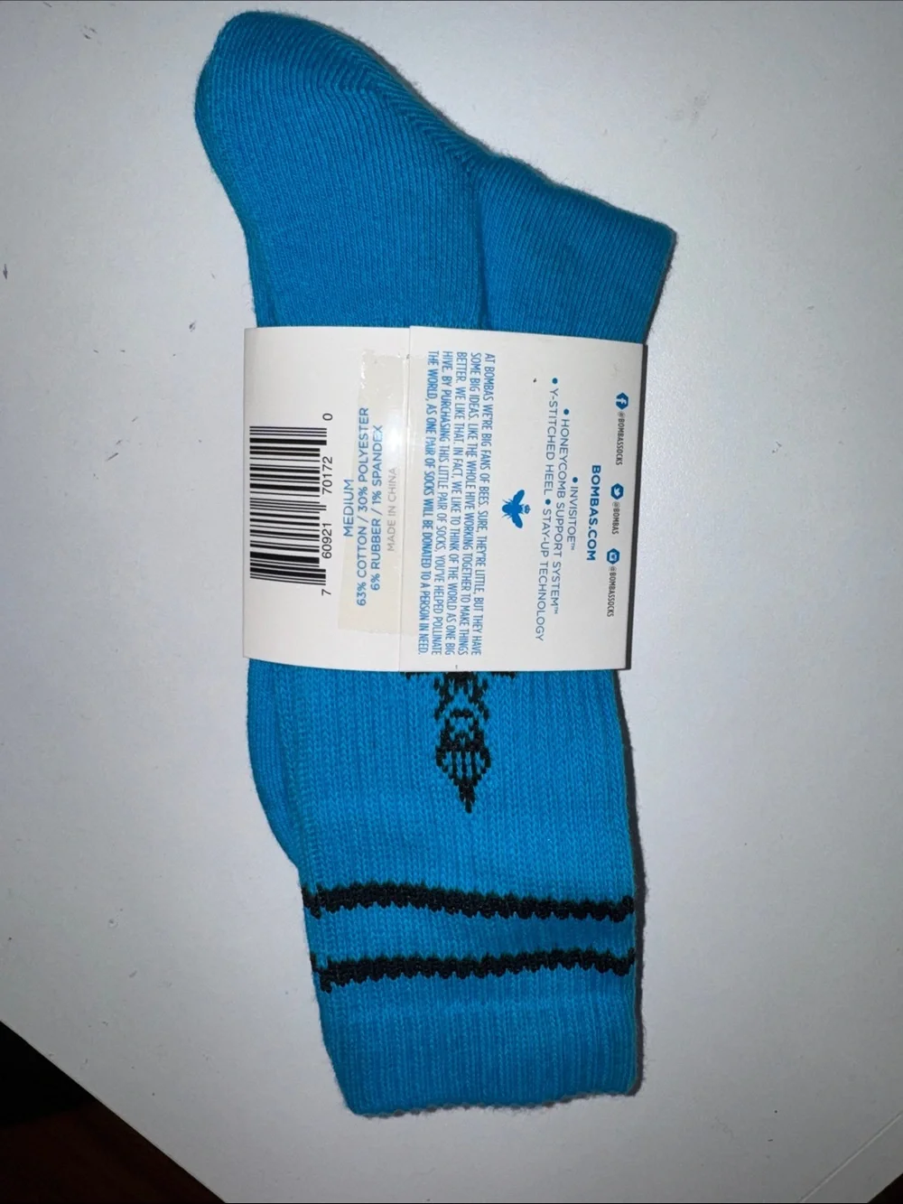 Bombas Turquoise Blue calf Socks